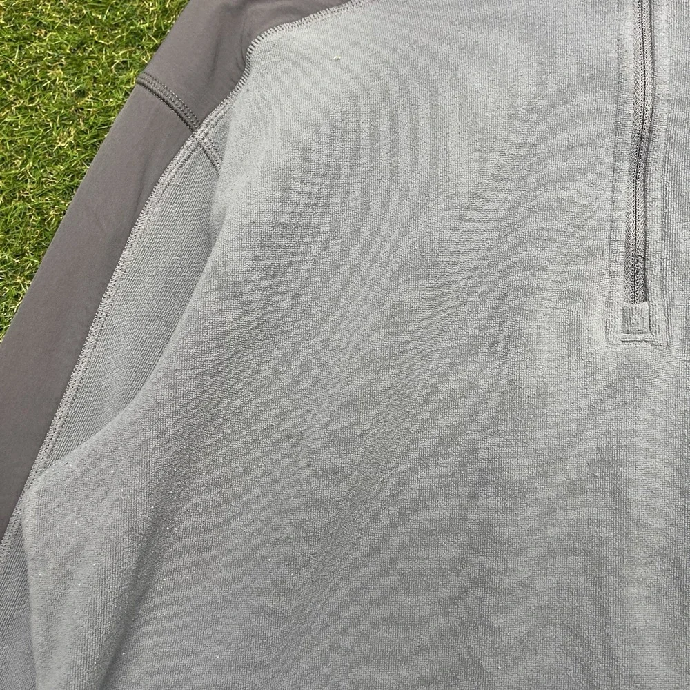 The North Face Pullover Mens Large Gray Fleece Quarter Zip Polartec Pockets Logo